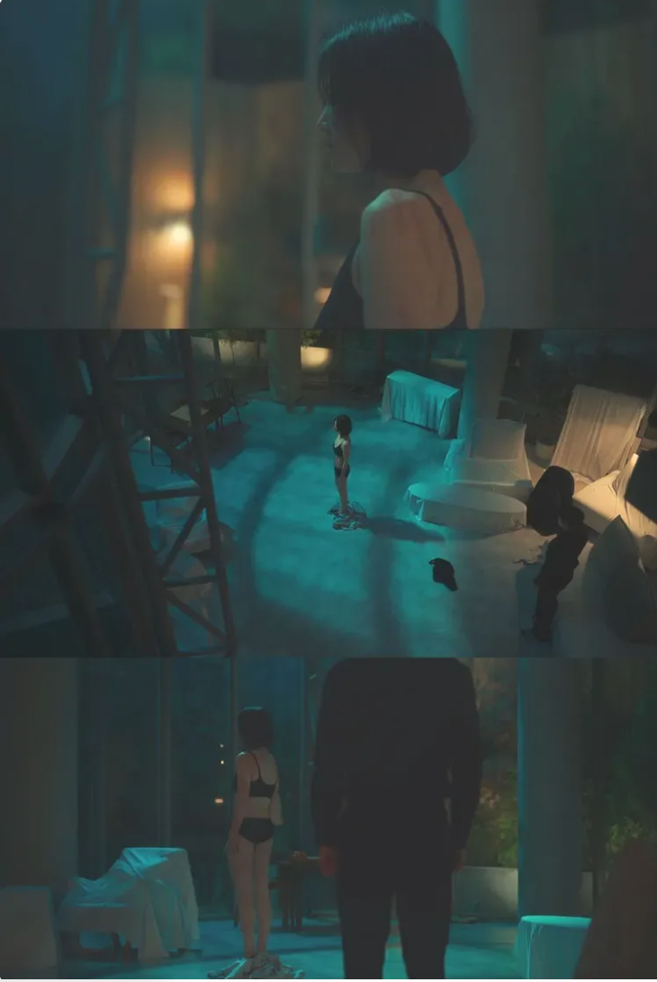 宋慧喬在新戲《黑暗榮耀》中脫光外衣，讓李到晛親眼見識她身上滿滿的受虐疤痕。（翻攝自Netflix）