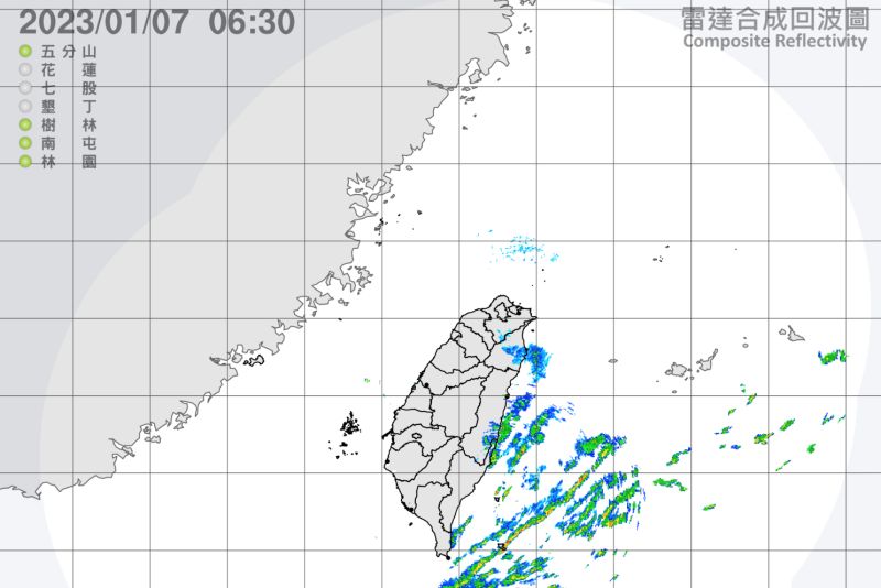 ▲各地大多為多雲到晴，僅花東地區及恆春半島有局部短暫雨。（圖／中央氣象局）