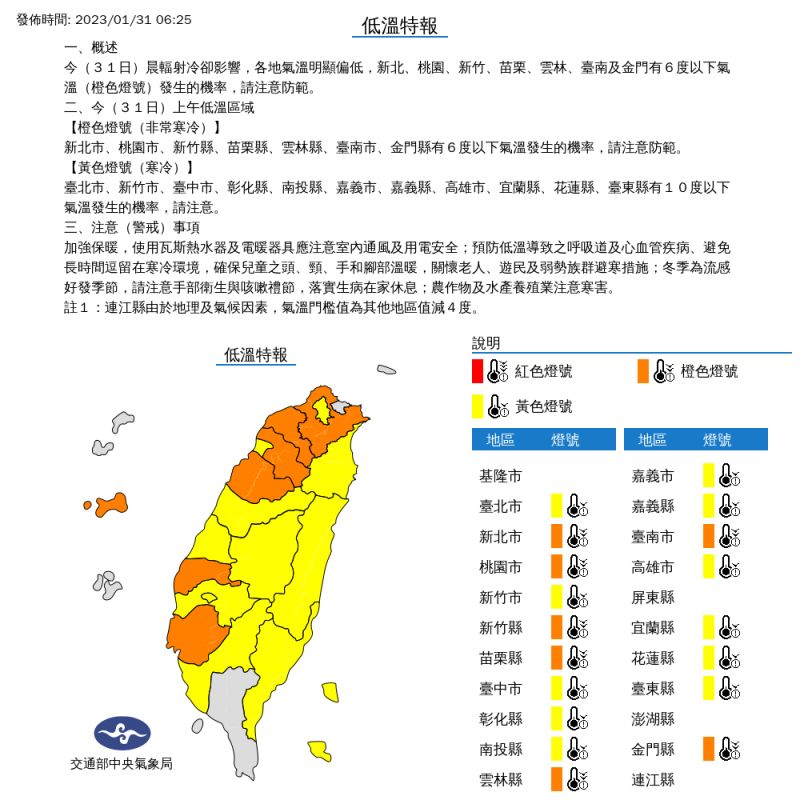 ▲各地依舊是晴朗穩定的天氣，目前各地各地氣溫明顯偏低，全台18縣市發布低溫特報。（圖／氣象局提供）