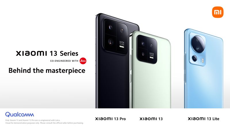 ▲Xiaomi 13 Pro與Xiaomi 13雙旗艦搭配徠卡鏡頭，針對社群創作者推出有雙前鏡頭的Xiaomi 13 Lite。(圖／官方提供)