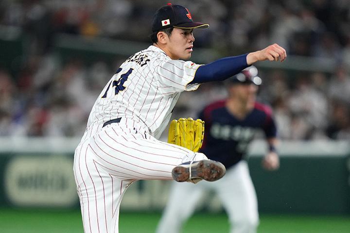 日本「令和怪物」佐佐木朗希平均球速排在第二。（翻攝自推特@samuraijapan_pr）