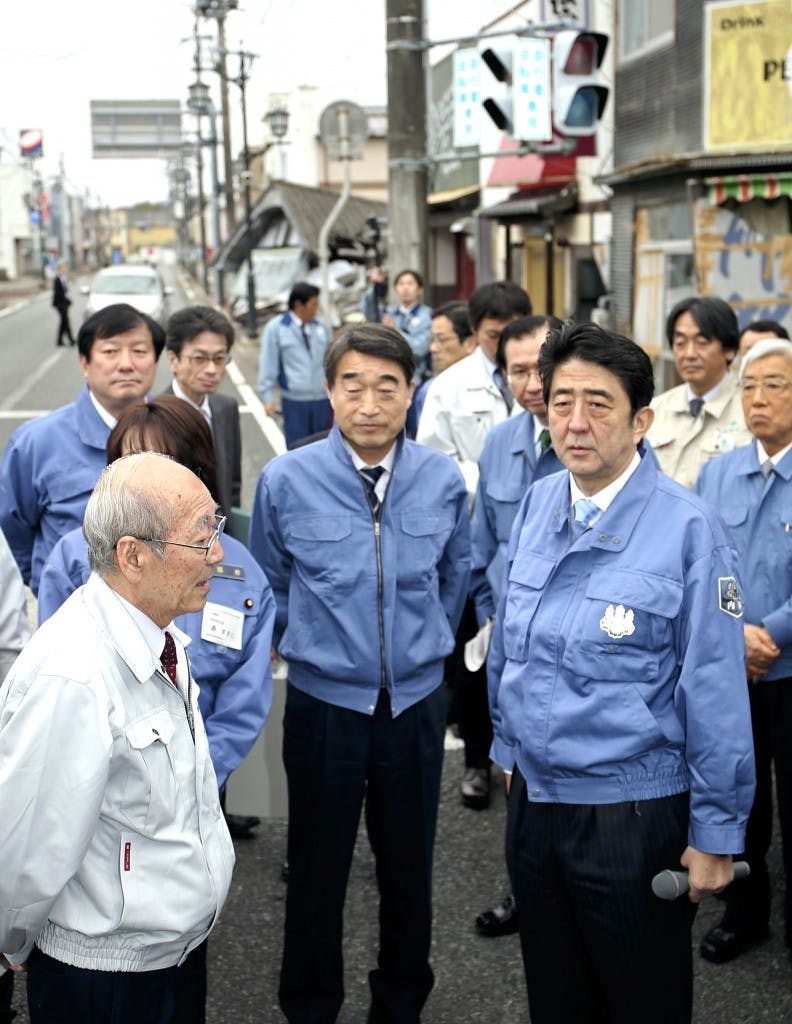 Abe inspects hard-hit areas