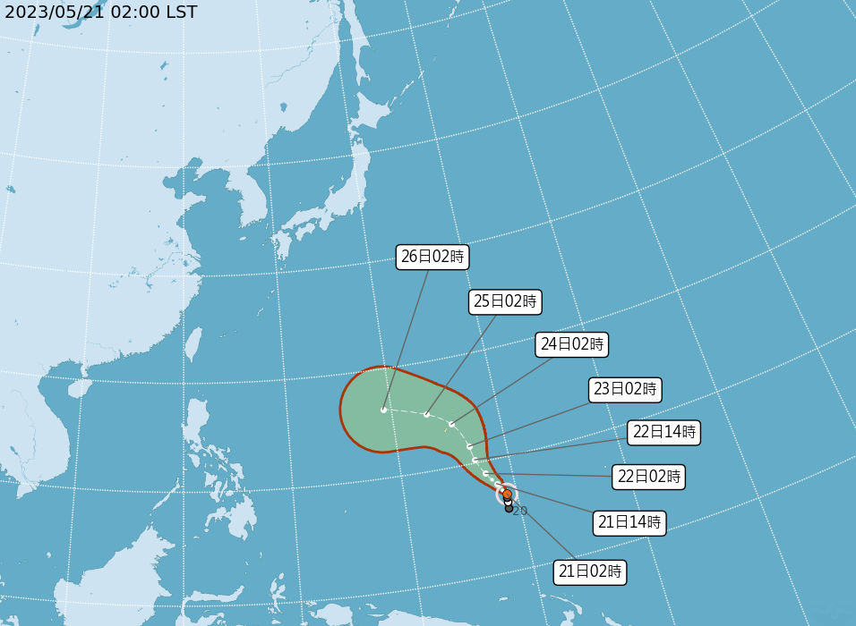 中央氣象局說明颱風。（中央氣象局提供）