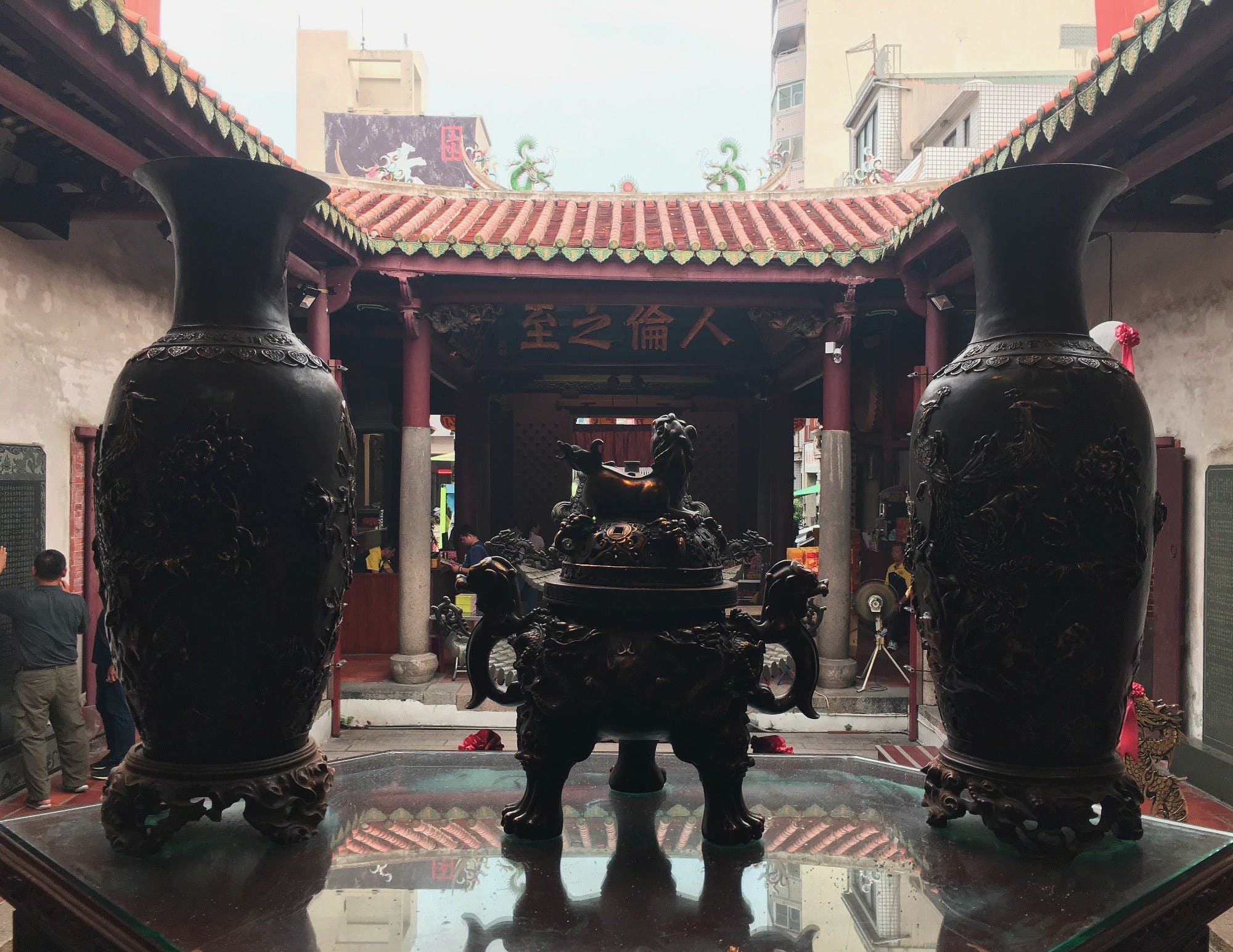 Votive vases in a Taiwanese temple