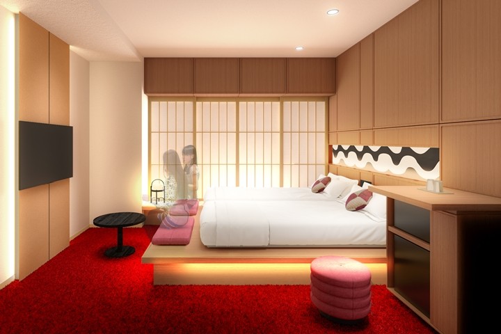 ▲以日本傳統娛樂表演場為主題打造的「寄席雙床房」示意圖。　圖：星野集團、ASCOT CORP.／來源