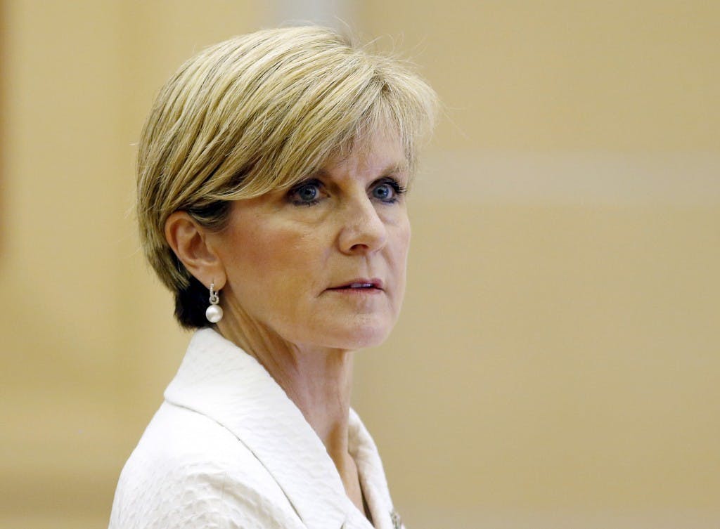Australia's Australian Foreign Minister Julie Bishop co-hosts an Australian ministerial meeting at the 48th Association of Southeast Asian Nations (ASEAN) foreign ministers meeting in Kuala Lumpur, Malaysia