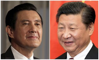 習近平＿馬英九＿Combination photograph shows Taiwan President Ma Ying-jeou and Chinese President Xi Jinping