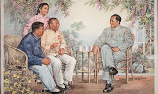 毛澤東 Mao meeting three workers