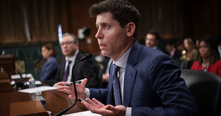 WASHINGTON, DC - MAY 16: Samuel Altman, CEO of OpenAI, testifies before the Senate Judiciary Subcommittee on Privacy, Technology, and the Law May 16, 2023 in Washington, DC. The committee held an oversight hearing to examine A.I., focusing on rules for artificial intelligence. (Photo by Win McNamee/Getty Images)