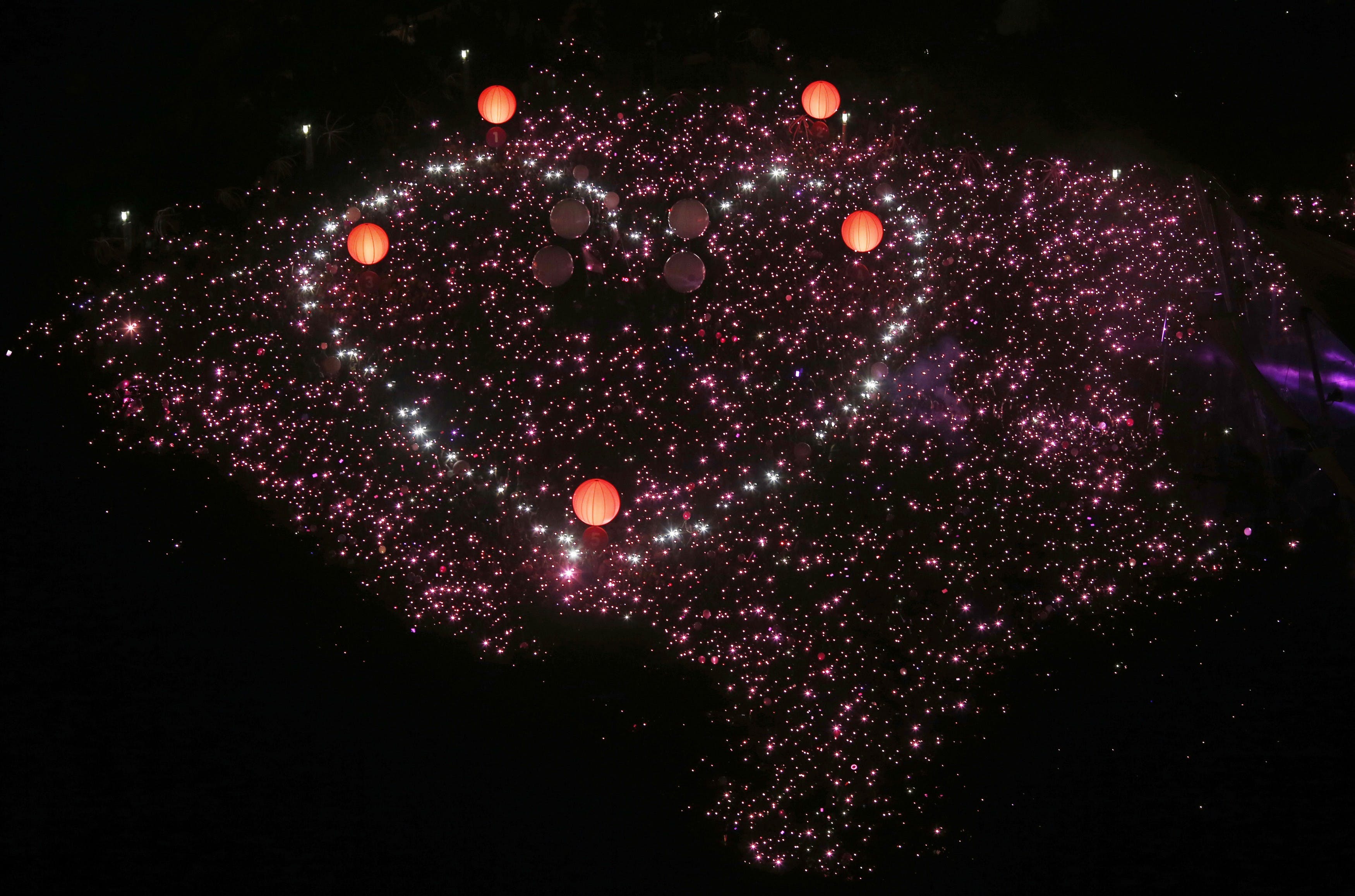 Participants form a giant pink dot at the Speakers' Corner in Hong Lim Park in Singapore