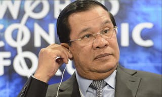 柬埔寨總理洪森上週赴瑞士參加世界經濟論壇。