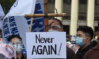 菲律賓戒嚴49週年__民眾示威籲勿讓專制捲土重來