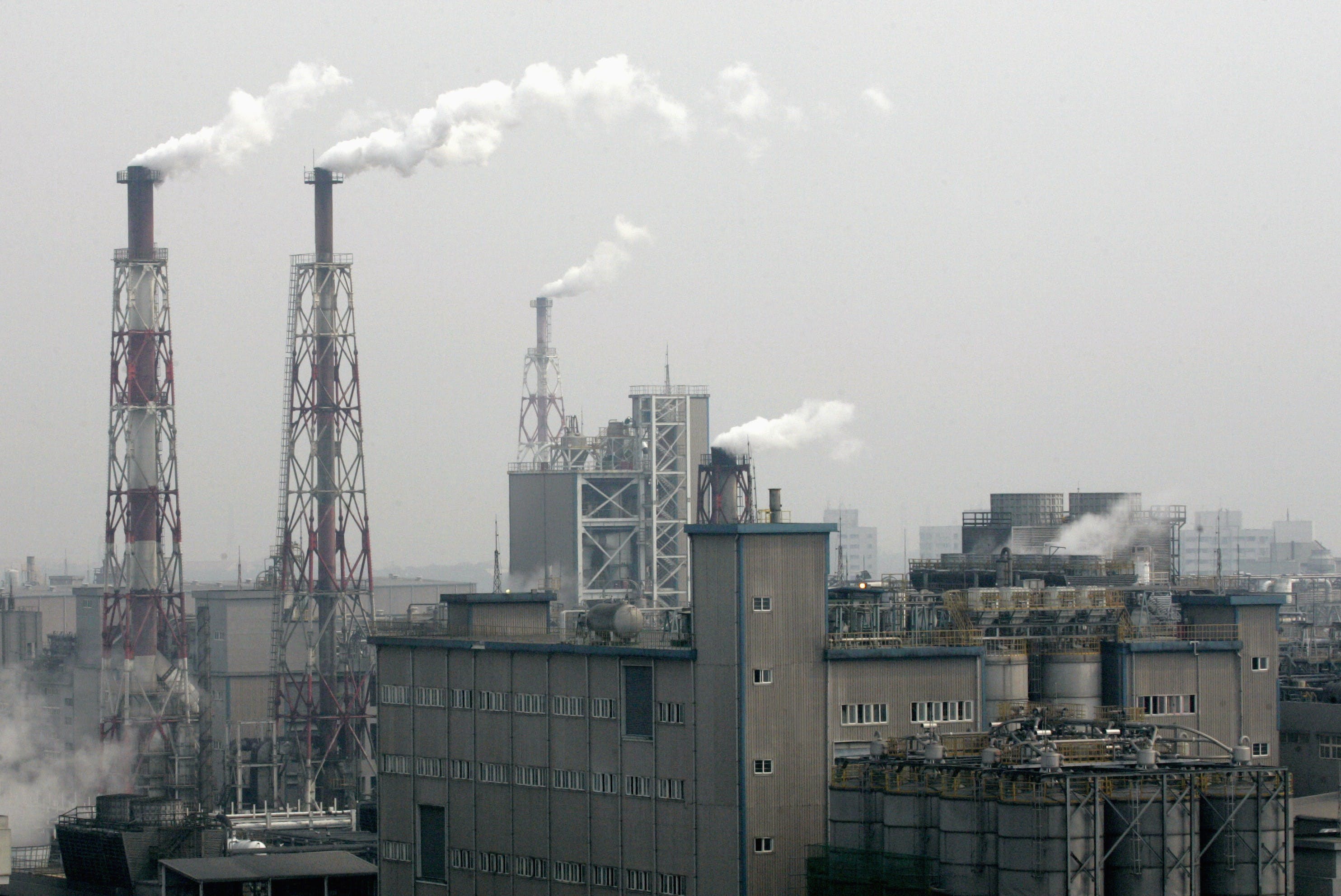 A petrochemical factory is seen in Taiwan's northern Taoyuan county
