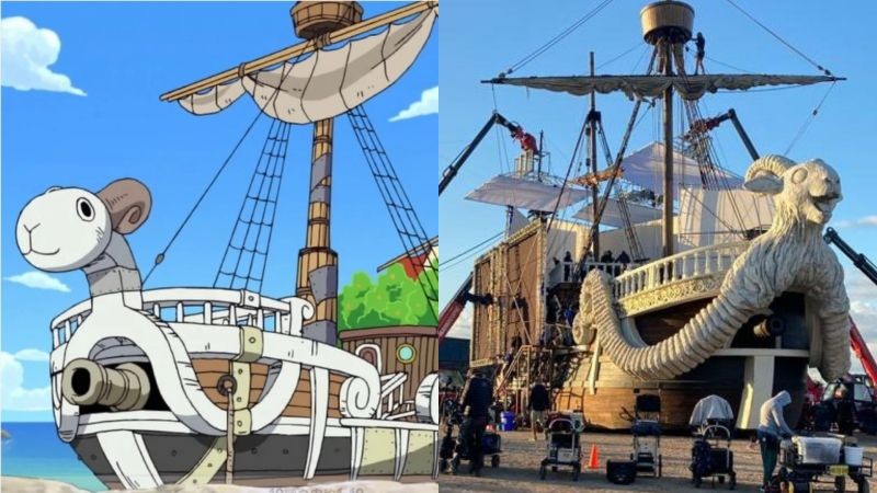 ▲《航海王》梅利號卡通版與真人版對比。（圖／翻攝自推特）