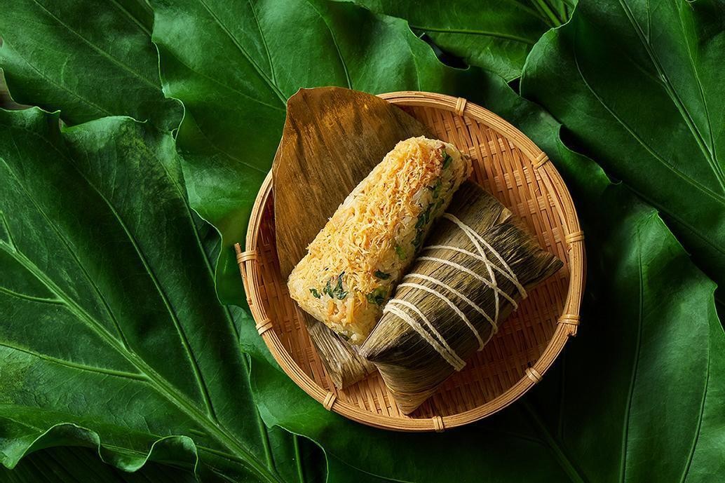 沿用上海菜飯做法，推出「干貝滬杭菜飯粽」。（台北美福大飯店提供）