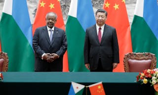  Xi Jinping and Djibouti's President Ismail Omar Guelleh 