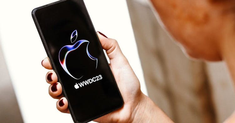BRAZIL - 2023/05/31: In this photo illustration, the 2023 Apple Worldwide Developers Conference (WWDC 23) logo is displayed on a smartphone screen. (Photo Illustration by Rafael Henrique/SOPA Images/LightRocket via Getty Images)