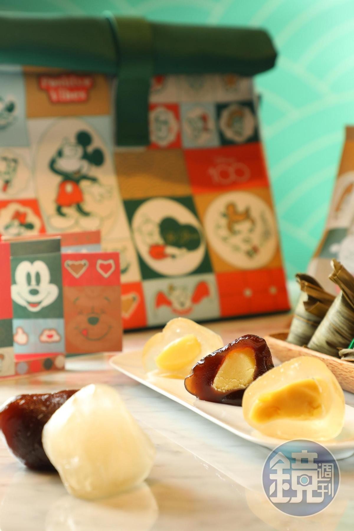「聚．時光冰粽禮盒」可以吃得到經典口味「黑糖綠豆沙冰粽」、適合盛夏時令的「百香芒果冰粽」與最新口味「楊枝甘露冰粽」。（1,099元／組）