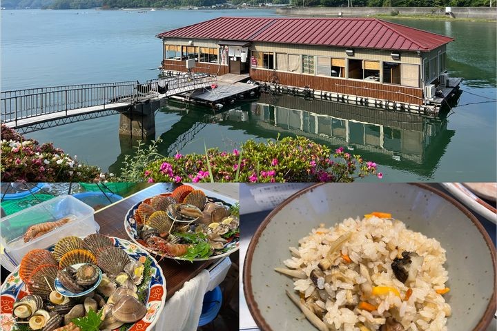 ▲「浮橋」海上餐廳提供當地知名貝類海鮮料理，十分鮮美可口。　圖：高知縣國際觀光課／提供