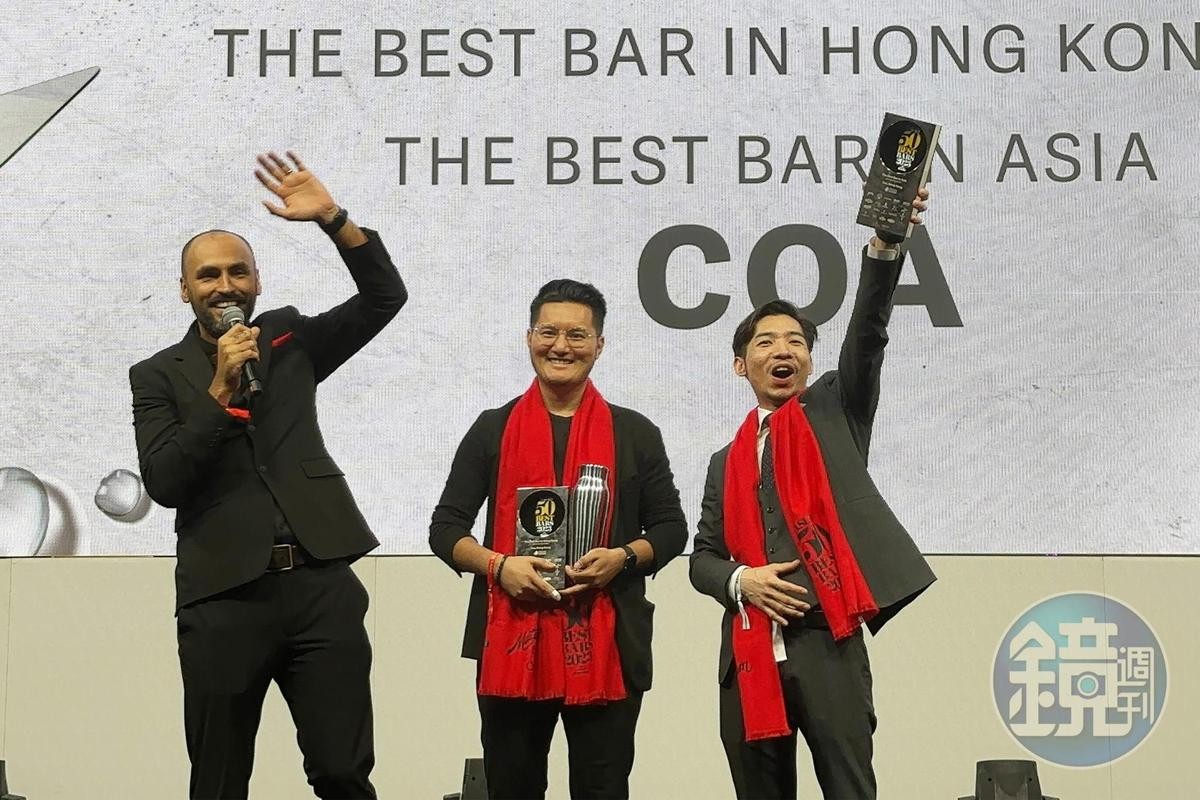 今年第一名由香港「COA」奪得，這也代表COA破紀錄連續三年坐擁亞洲50最佳酒吧第一名頭銜。