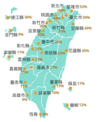 　▲卡努暴風侵襲率，最高在基隆達53%。（圖／中央氣象局）