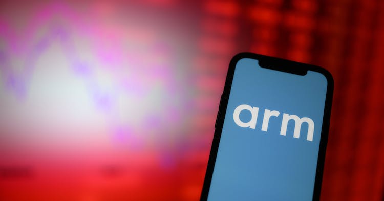 The ARM logo is seen in this illustration photo in Warsaw, Poland on 08 March, 2023. ARM is a British semiconductor and software company. (Photo by Jaap Arriens/NurPhoto via Getty Images)