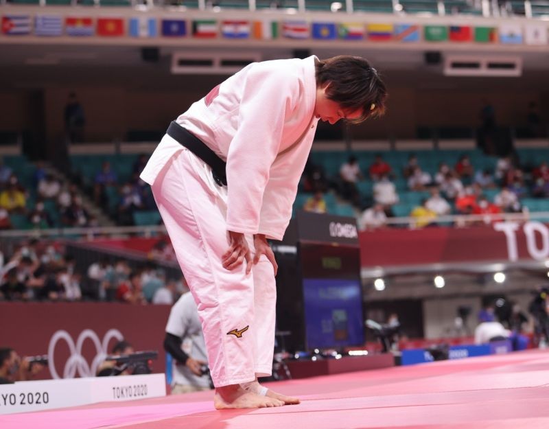 ▲柔道女王連珍羚在2年前東京奧運57公斤量級16強出局，流下傷心的淚水。（體育署提供）