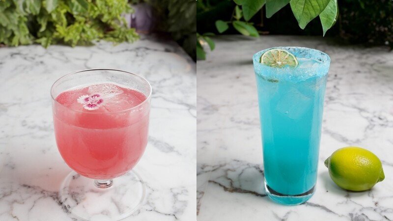 BL.T33酒吧設計特調(左)粉色夢境、(右)藍色海洋。