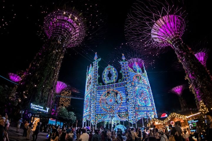 ▲濱海灣花園聖誕仙境以璀璨夢幻的燈光裝置聞名（圖為2022年度燈飾）。　圖：Christmas Wonderland Singapore／來源