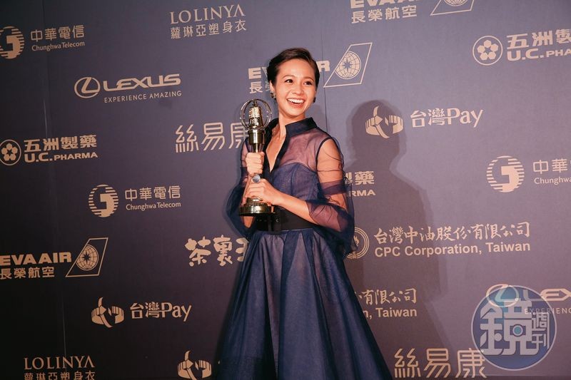 黃姵嘉2018年以《客家劇場—台北歌手》榮獲金鐘獎戲劇節目最佳女主角肯定。（林弘斌攝）