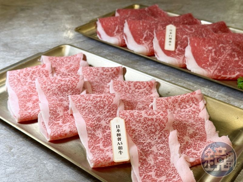 1,580元「極奢A5和牛嚮」套餐，牛肉升級成日本的A5和牛和F1國產牛。