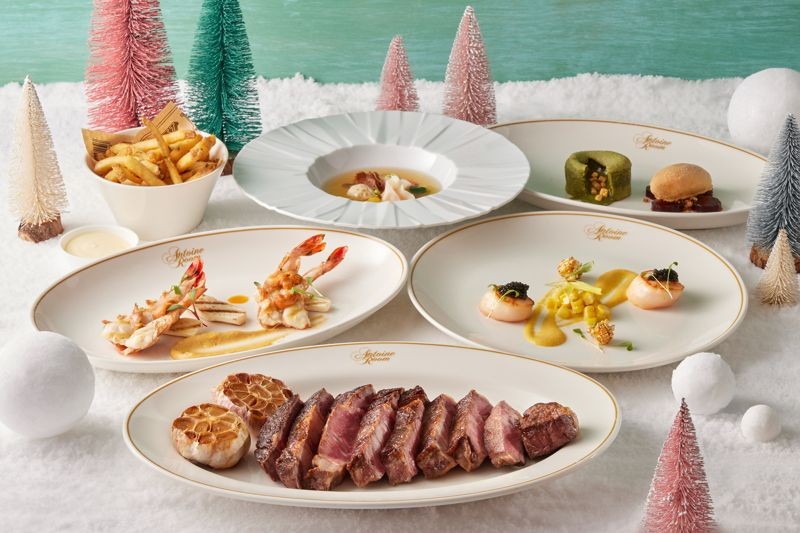 台北喜來登大飯店安東廳平安夜限定「聖誕牛排饗宴」每套 2,680元+10%起。（台北喜來登大飯店提供）