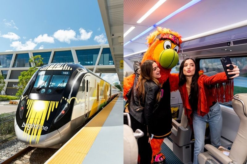 邁阿密的新火車Brightline是許多遊客的好選擇。（翻攝自Brightline臉書）