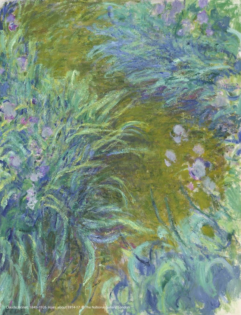 克勞德．莫內（1840-1926）作品〈鳶尾花〉，約1914-1917年創作。（圖片版權：英國國家藝廊）